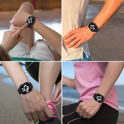 Apple Watch Series 8 (45mm) / Apple Watch Series 7 45mm Plastik Rem med Cover og Hærdet Glas - Sort#serie_1