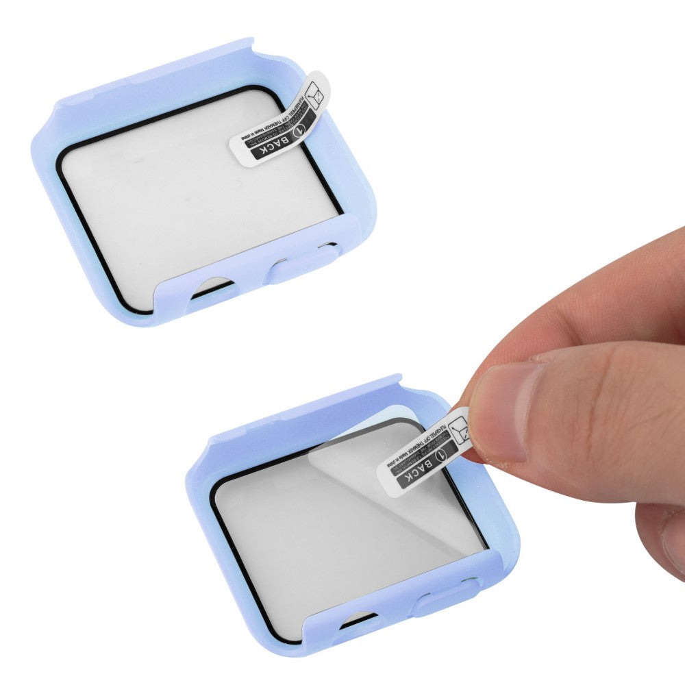 Apple Watch Series 8 (45mm) / Apple Watch Series 7 45mm Plastik Rem med Cover og Hærdet Glas - Lilla#serie_10