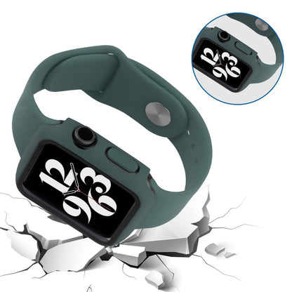Apple Watch Series 8 (45mm) / Apple Watch Series 7 45mm Plastik Rem med Cover og Hærdet Glas - Grøn#serie_2