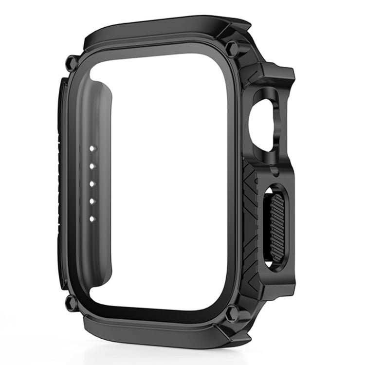 Mega Godt Apple Watch Series 8 (45mm) / Apple Watch Series 7 45mm Cover med Skærmbeskytter i Plastik og Hærdet Glas - Sort#serie_1