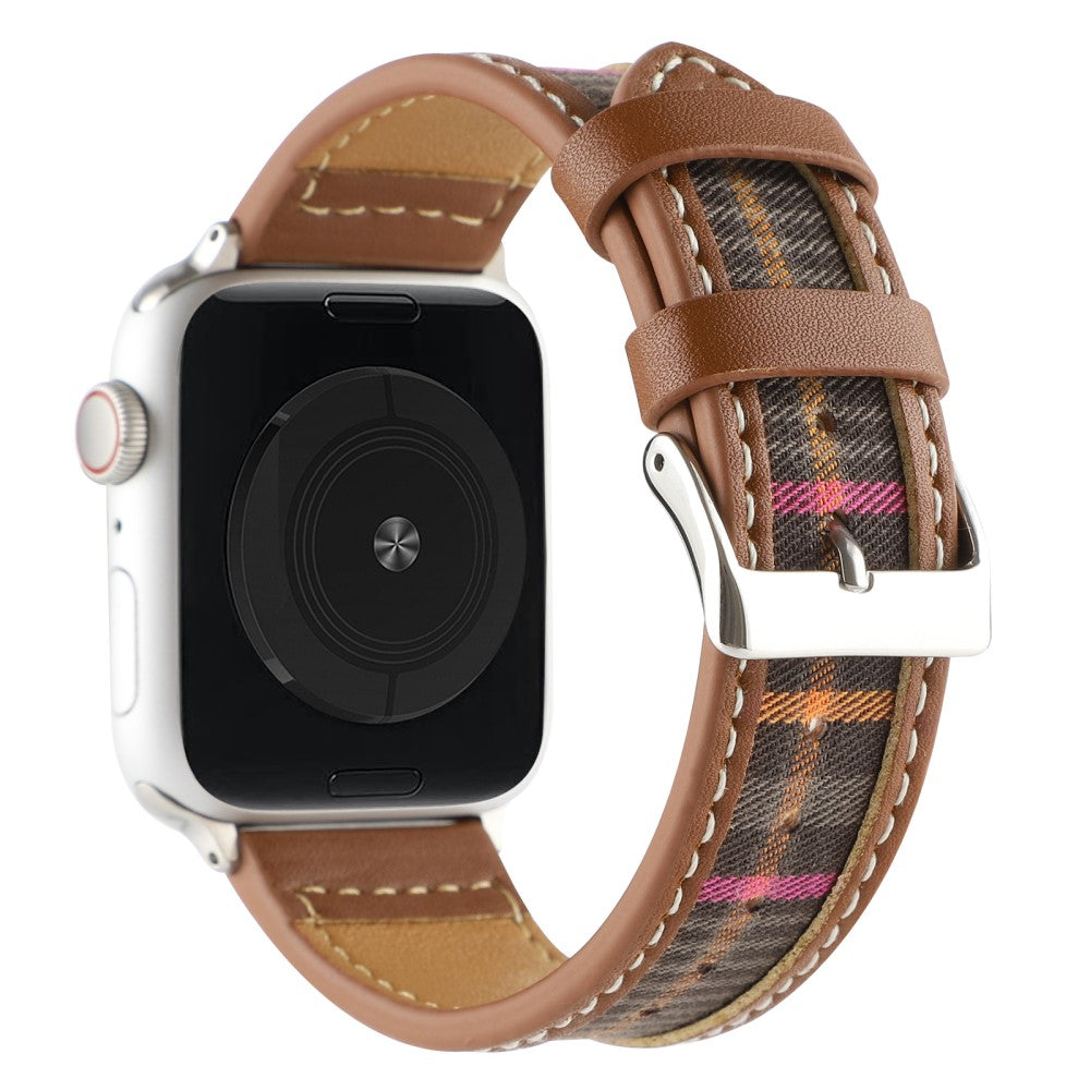 Mega Fed Kunstlæder Og Nylon Universal Rem passer til Apple Smartwatch - Flerfarvet#serie_4