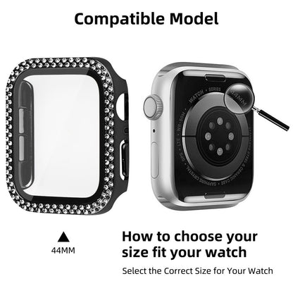 Mega Fint Universal Apple Cover med Skærmbeskytter i Plastik, Rhinsten og Hærdet Glas - Sort#serie_1
