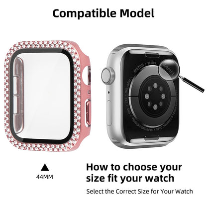 Mega Fint Universal Apple Cover med Skærmbeskytter i Plastik, Rhinsten og Hærdet Glas - Pink#serie_5