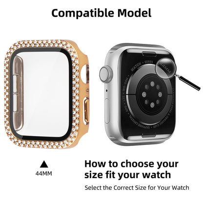 Mega Fint Universal Apple Cover med Skærmbeskytter i Plastik, Rhinsten og Hærdet Glas - Guld#serie_7