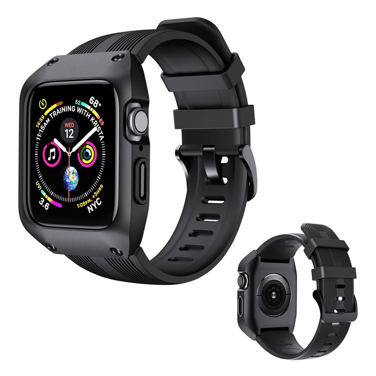 Vildt nydelig Apple Watch Series 1-3 42mm Silikone Rem - Sort#serie_1