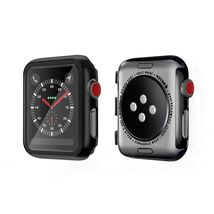 Alle Tiders Apple Watch Series 1-3 42mm Cover med Skærmbeskytter i Hærdet Glas - Sort#serie_1