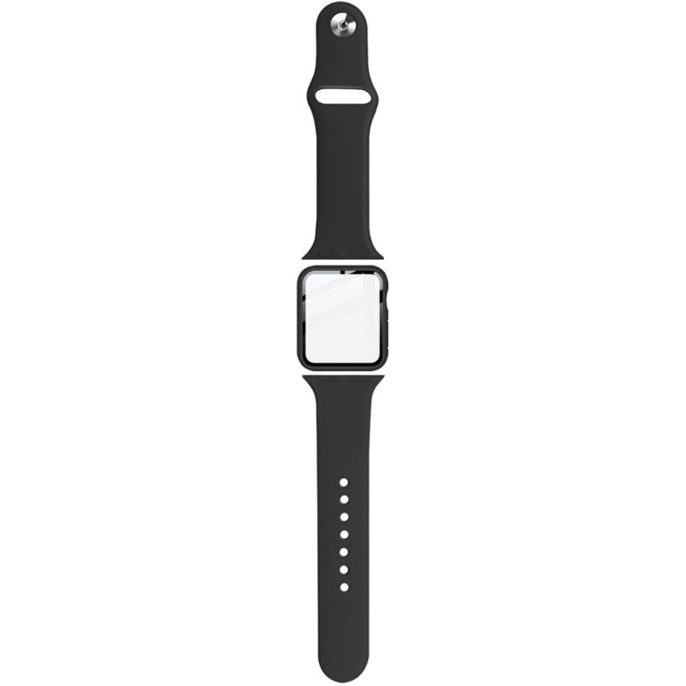 Apple Watch Series 1-3 38mm Silikone Cover med Rem og Hærdet Glas - Gennemsigtig#serie_1