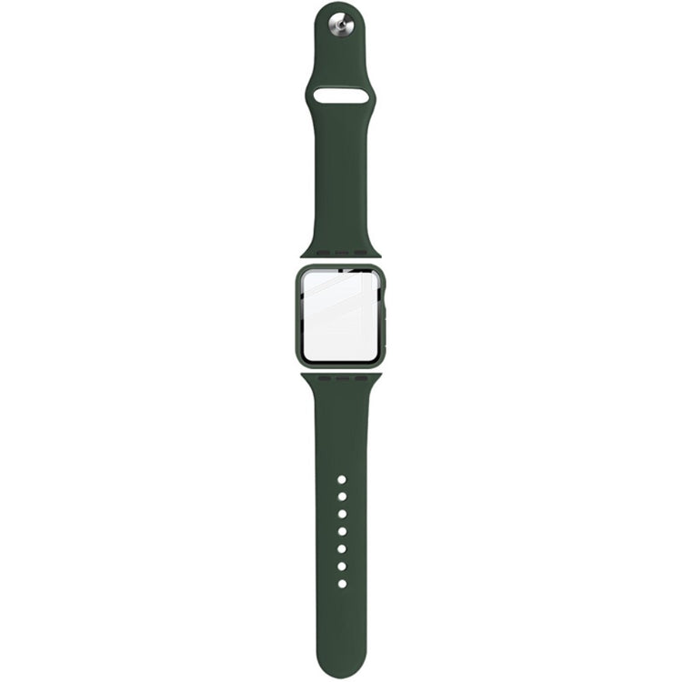 Apple Watch Series 1-3 38mm Silikone Cover med Rem og Hærdet Glas - Grøn#serie_3