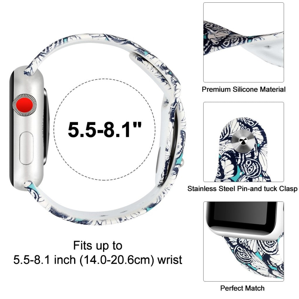 Fed Apple Watch Series 4 44mm Silikone Rem - Flerfarvet#serie_5