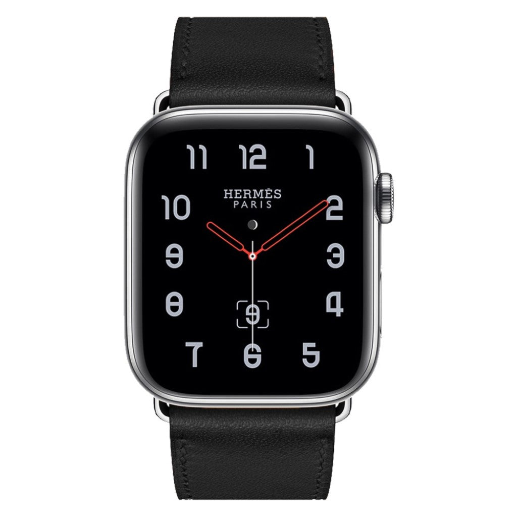 Superflot Apple Watch Series 4 44mm Ægte læder Rem - Sort#serie_1