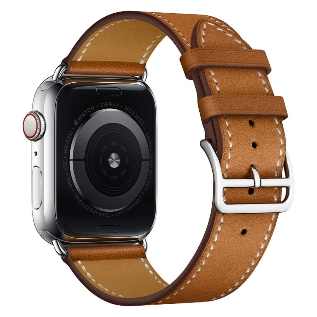 Superflot Apple Watch Series 4 44mm Ægte læder Rem - Brun#serie_5