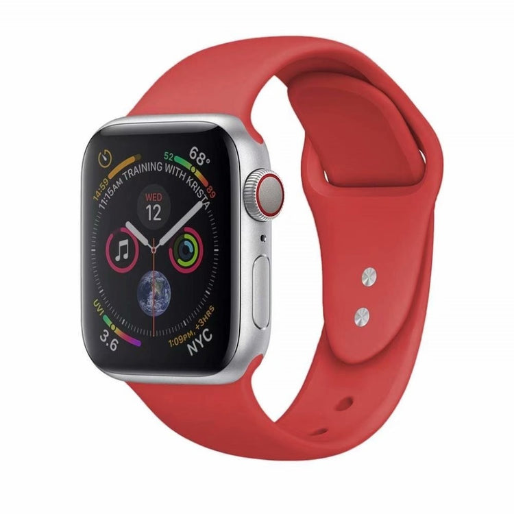 Rigtigt kønt Apple Watch Series 4 44mm Silikone Rem - Rød#serie_4