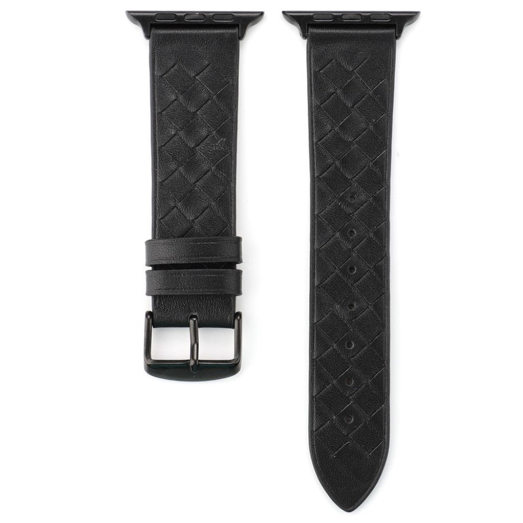 Vildt fantastisk Apple Watch Series 4 44mm Ægte læder Rem - Sort#serie_5