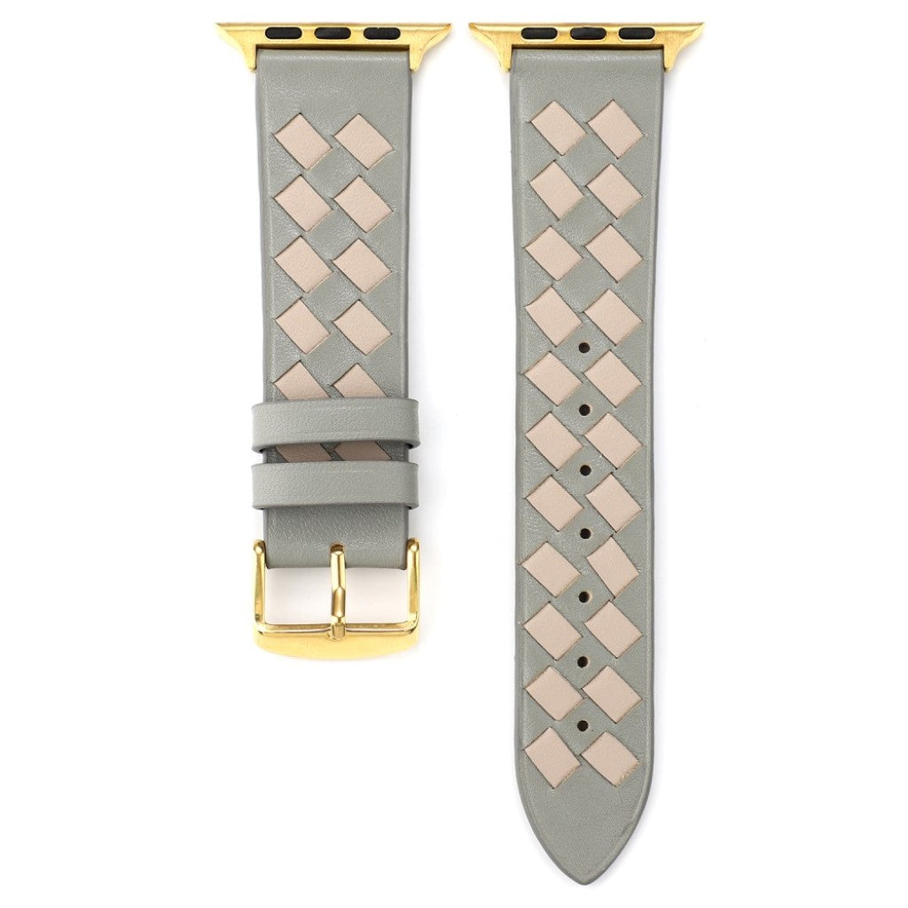 Vildt fantastisk Apple Watch Series 4 44mm Ægte læder Rem - Sølv#serie_7