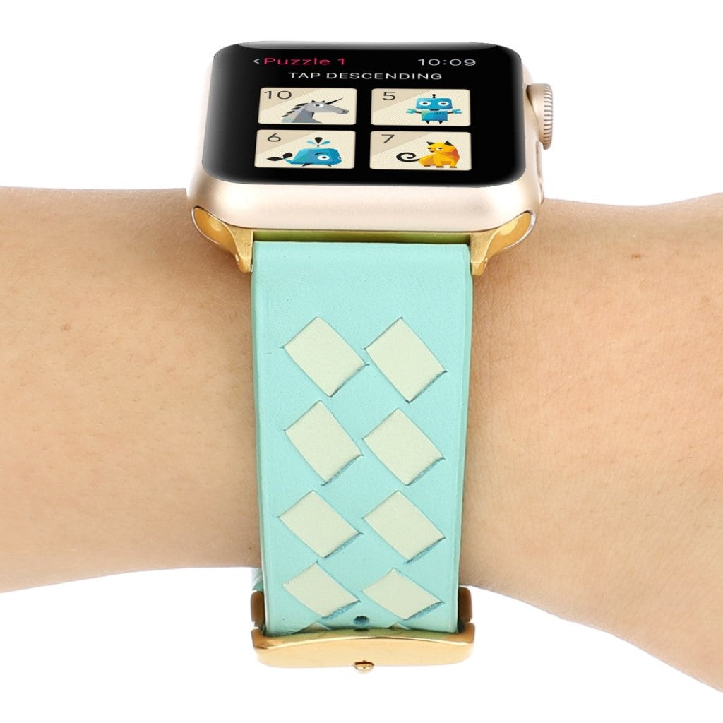 Vildt fantastisk Apple Watch Series 4 44mm Ægte læder Rem - Grøn#serie_8