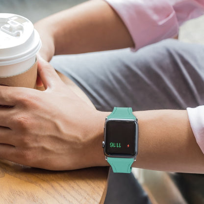 Rigtigt skøn Apple Watch Series 5 40mm Ægte læder Rem - Grøn#serie_6