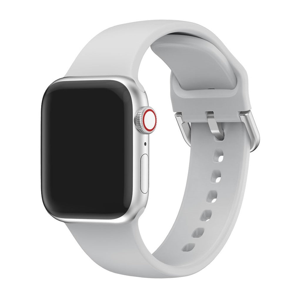 Vildt holdbart Apple Watch Series 5 40mm Silikone Rem - Sølv#serie_4