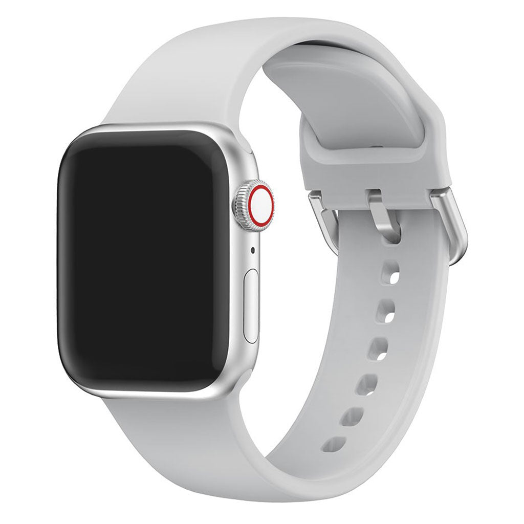 Vildt holdbart Apple Watch Series 5 40mm Silikone Rem - Sølv#serie_4