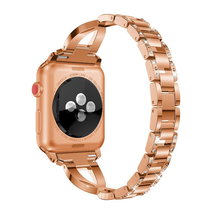 Mega fint Apple Watch Series 5 40mm Metal og Rhinsten Rem - Pink#serie_2