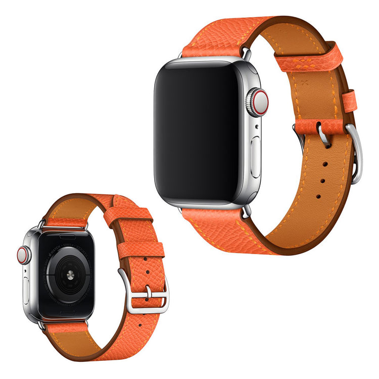 Meget skøn Apple Watch Series 5 40mm Ægte læder Rem - Orange#serie_3