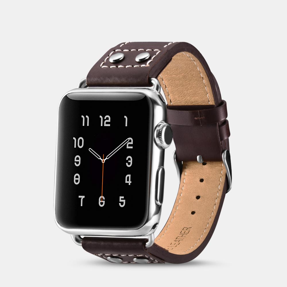 Komfortabel Apple Watch Series 5 40mm Ægte læder Rem - Brun#serie_2