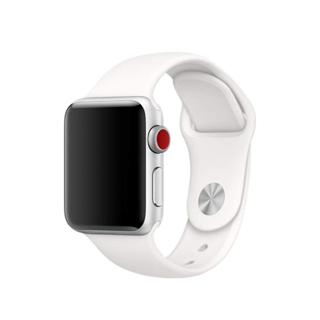  Apple Watch Series 5 44mm / Apple Watch 40mm Silikone Rem - Hvid#serie_3