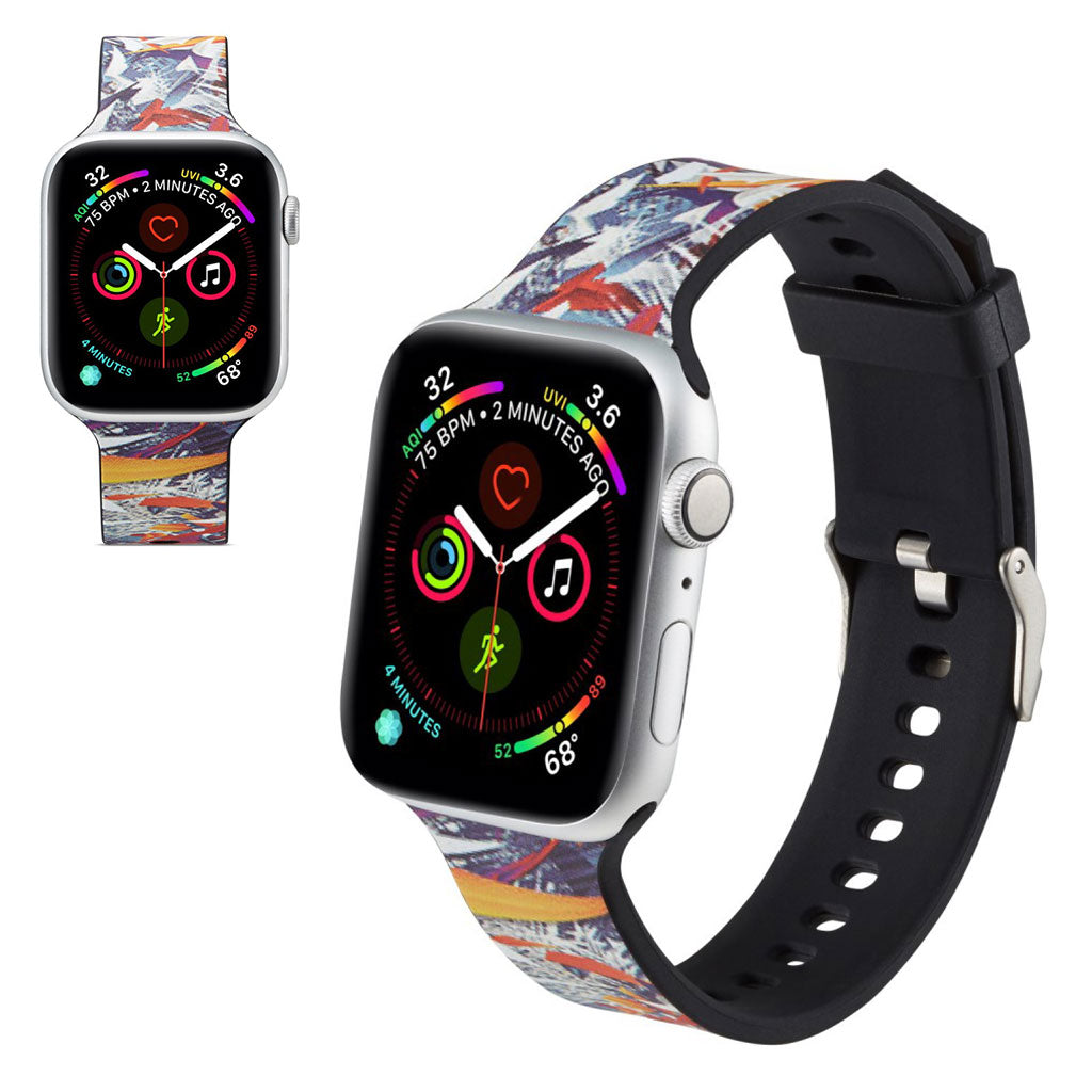 Super fantastisk Apple Watch Series 5 40mm Silikone Rem - Flerfarvet#serie_10