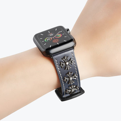 Rigtigt fint Universal Apple Ægte læder Rem - Blå#serie_3