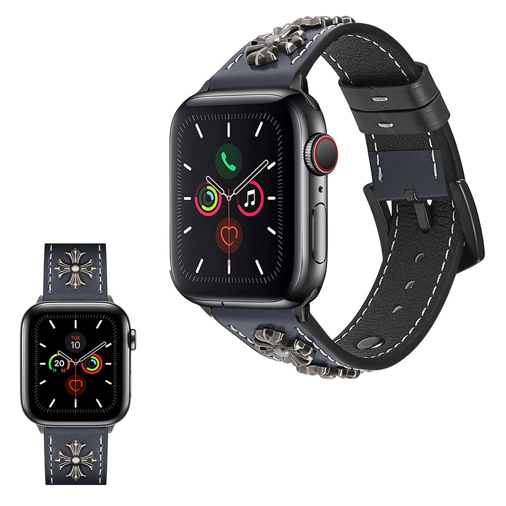 Rigtigt fint Universal Apple Ægte læder Rem - Blå#serie_3