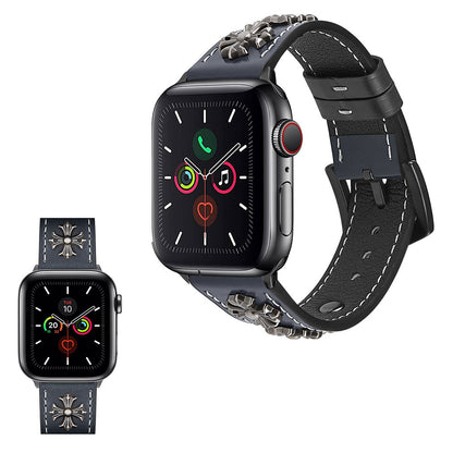 Rigtigt fint Universal Apple Ægte læder Rem - Blå#serie_3