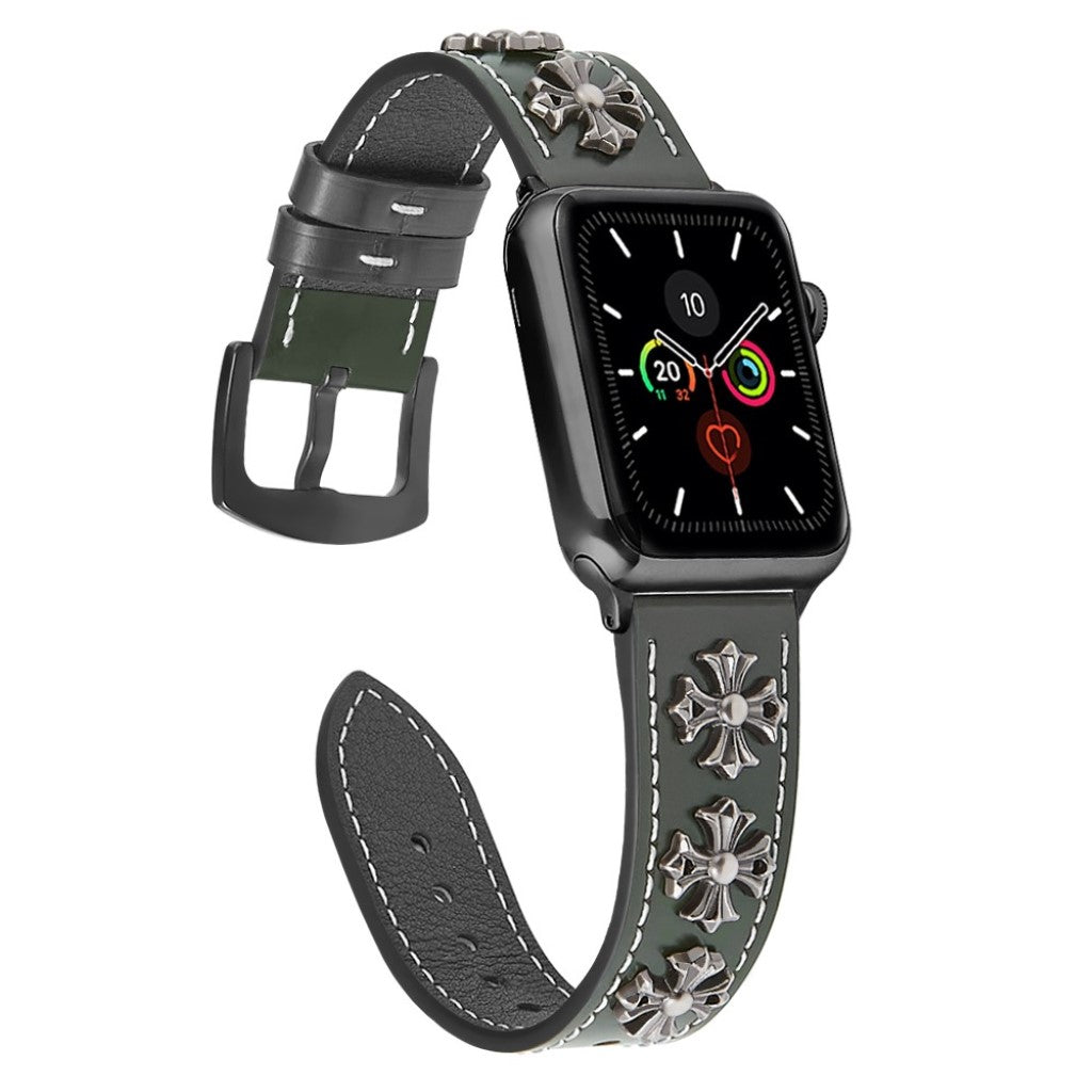Rigtigt fint Universal Apple Ægte læder Rem - Grøn#serie_4