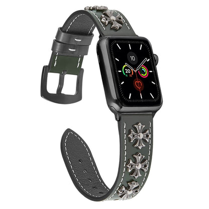 Rigtigt fint Universal Apple Ægte læder Rem - Grøn#serie_4