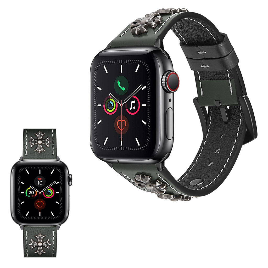 Rigtigt fint Universal Apple Ægte læder Rem - Grøn#serie_4