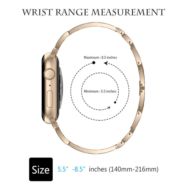  Apple Watch Series 5 44mm / Apple Watch 44mm Metal og Rhinsten Rem - Guld#serie_1