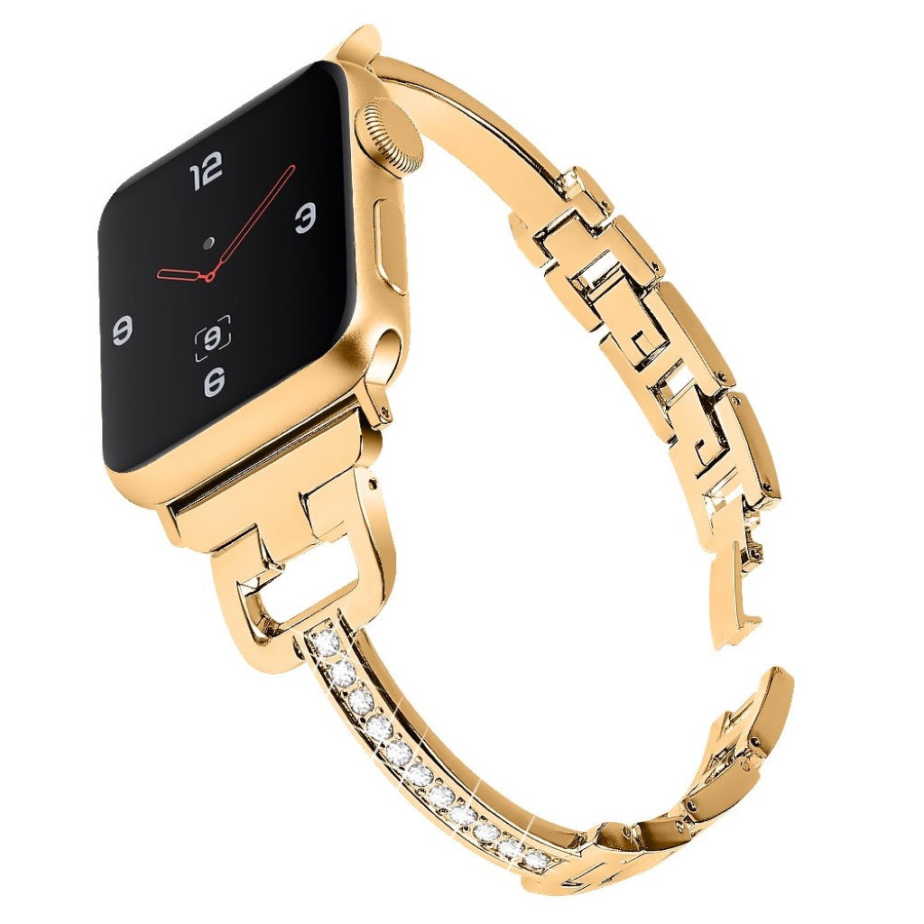  Apple Watch Series 5 44mm / Apple Watch 44mm Metal og Rhinsten Rem - Guld#serie_3