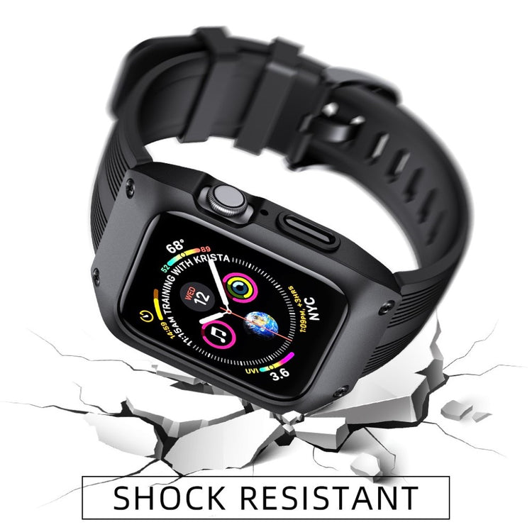 Fed Apple Watch Series 5 44mm Silikone Rem - Sort#serie_1
