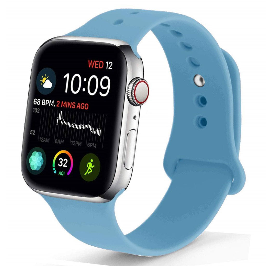 Rigtigt sejt Apple Watch Series 5 44mm Silikone Rem - Blå#serie_5