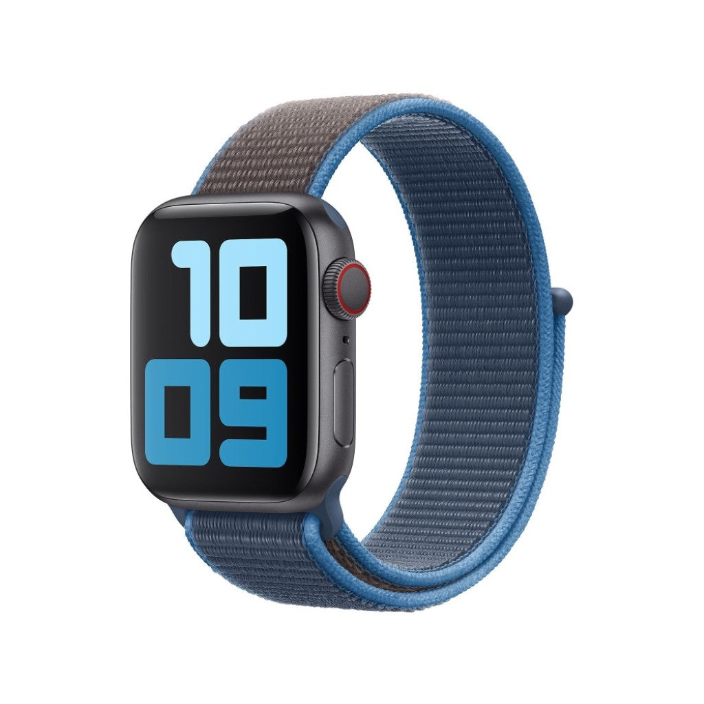 Fint Apple Watch Series 5 44mm Nylon Rem - Blå#serie_6