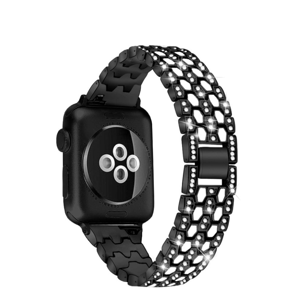 Vildt hårdfør Universal Apple Metal og Rhinsten Rem - Sort#serie_2