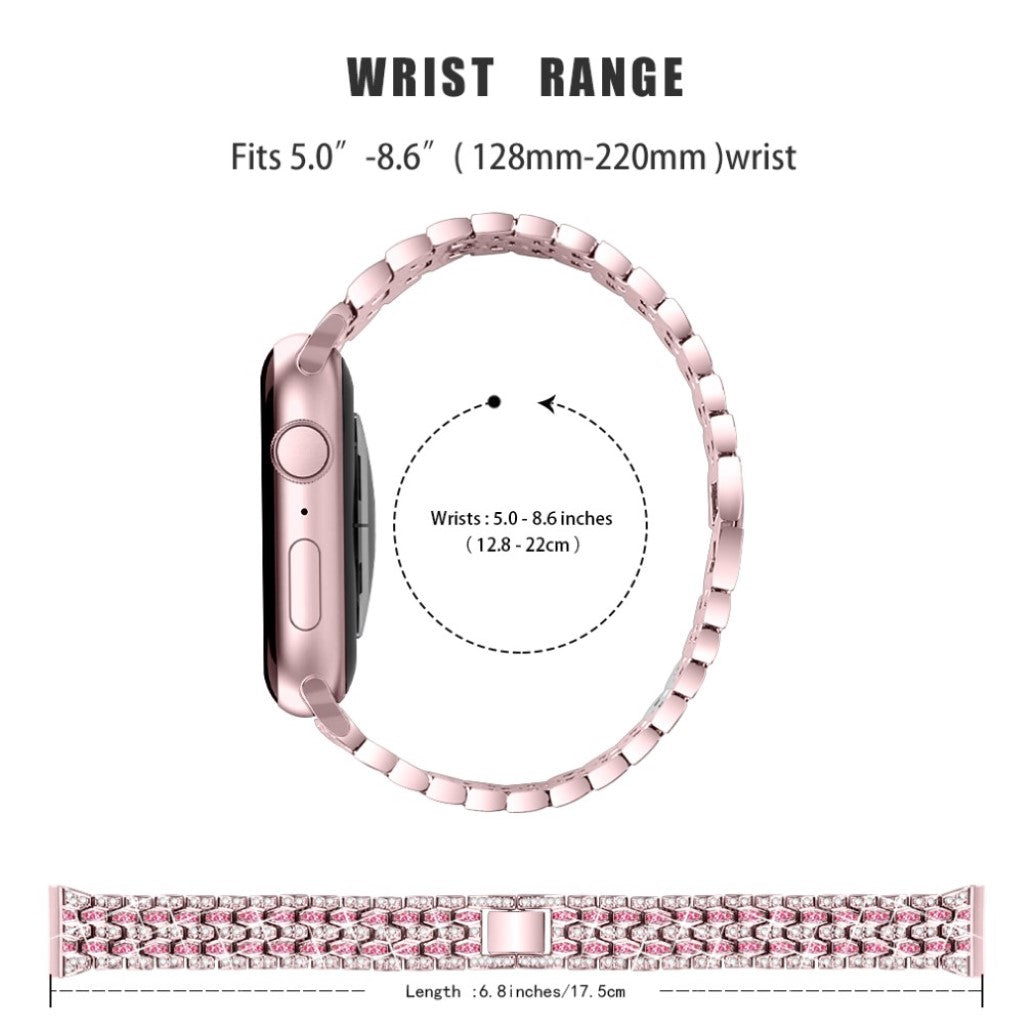 Vildt hårdfør Universal Apple Metal og Rhinsten Rem - Pink#serie_3
