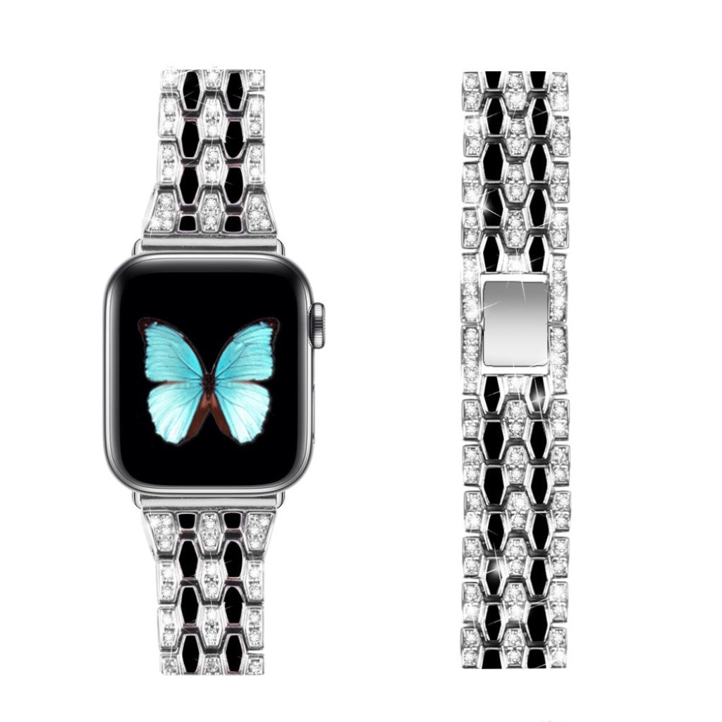 Vildt hårdfør Universal Apple Metal og Rhinsten Rem - Sølv#serie_4