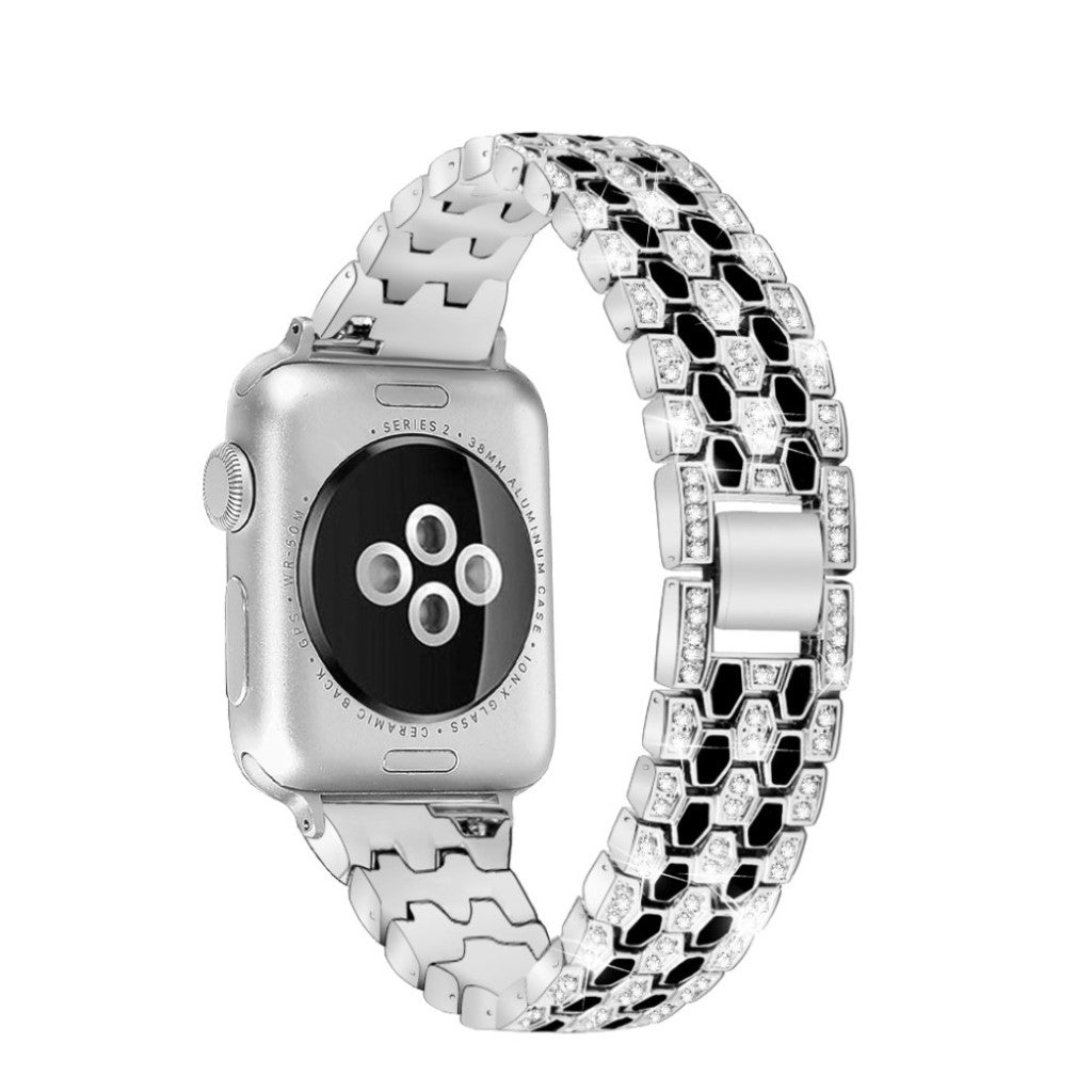 Vildt hårdfør Universal Apple Metal og Rhinsten Rem - Sølv#serie_4