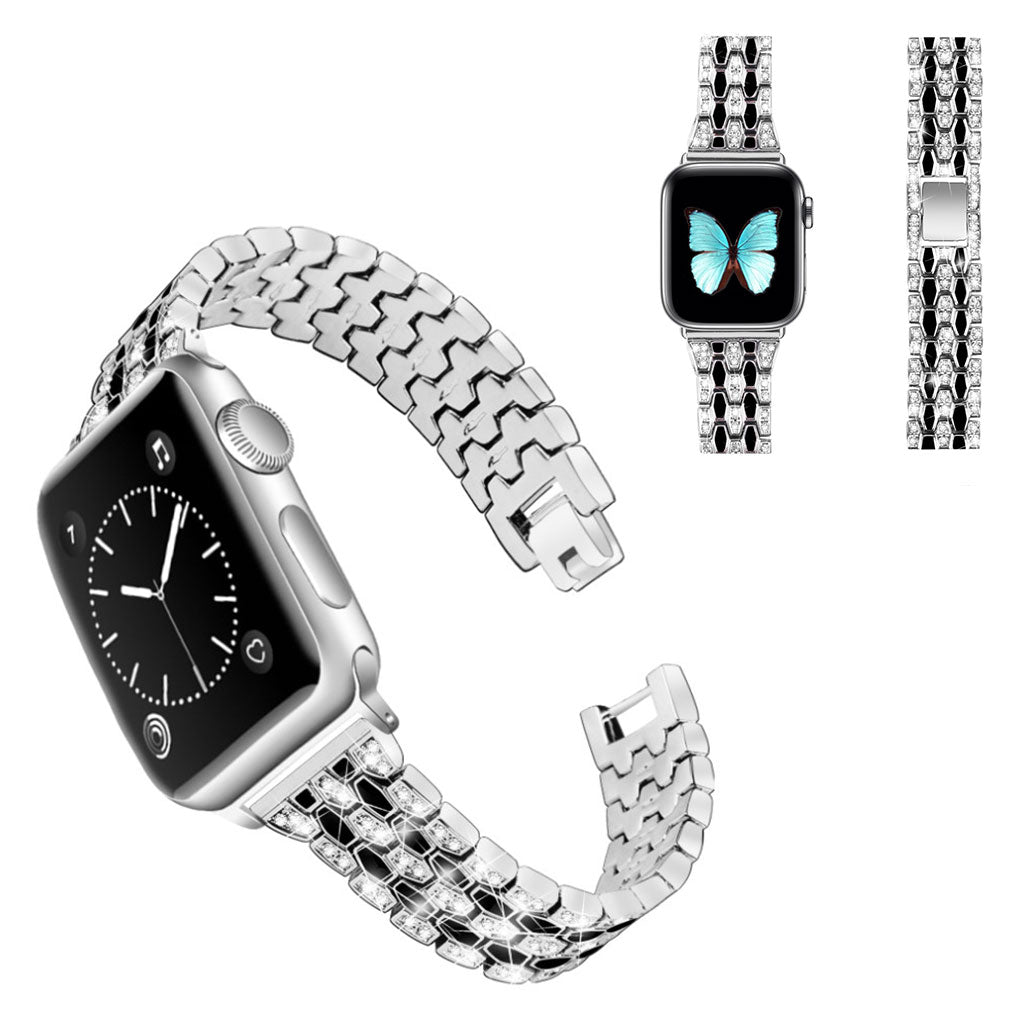 Vildt hårdfør Universal Apple Metal og Rhinsten Rem - Sølv#serie_4