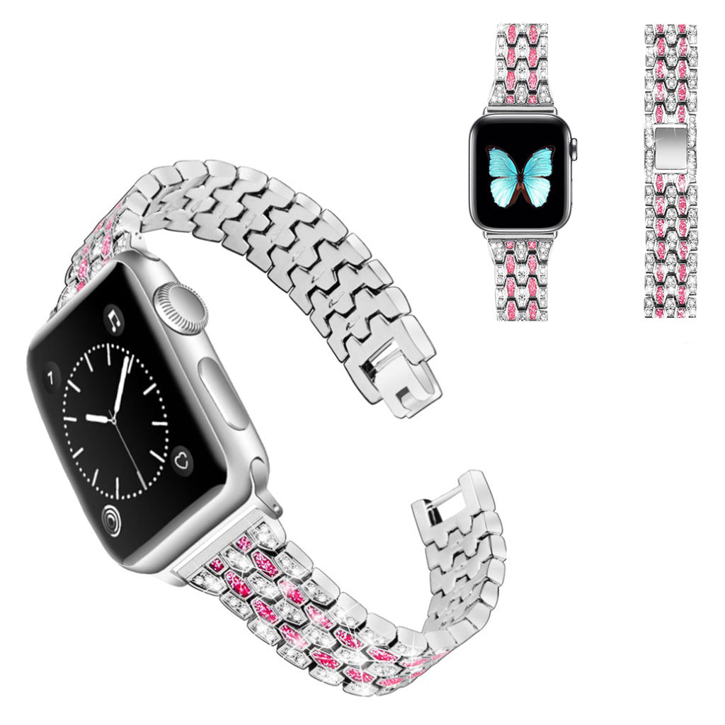 Vildt hårdfør Universal Apple Metal og Rhinsten Rem - Sølv#serie_5