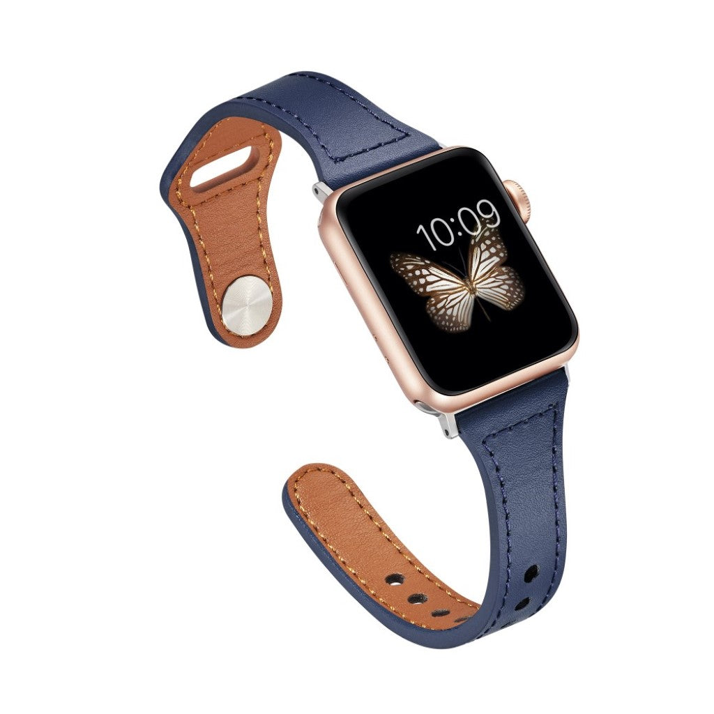 Rigtigt skøn Universal Apple Ægte læder Rem - Blå#serie_5