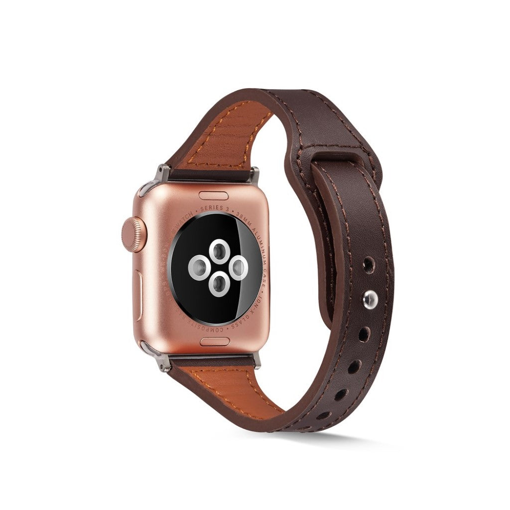 Rigtigt skøn Universal Apple Ægte læder Rem - Brun#serie_6