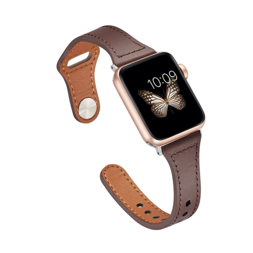 Rigtigt skøn Universal Apple Ægte læder Rem - Brun#serie_6