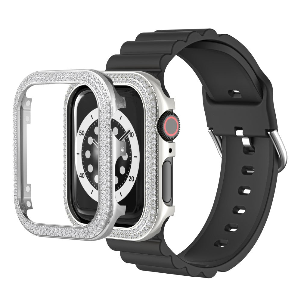Universal Apple  Metal og Rhinsten Bumper  - Sølv#serie_120
