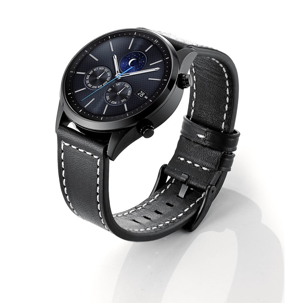  Samsung Gear S3 / Samsung Gear S3 Frontier Ægte læder Rem - Sort#serie_1