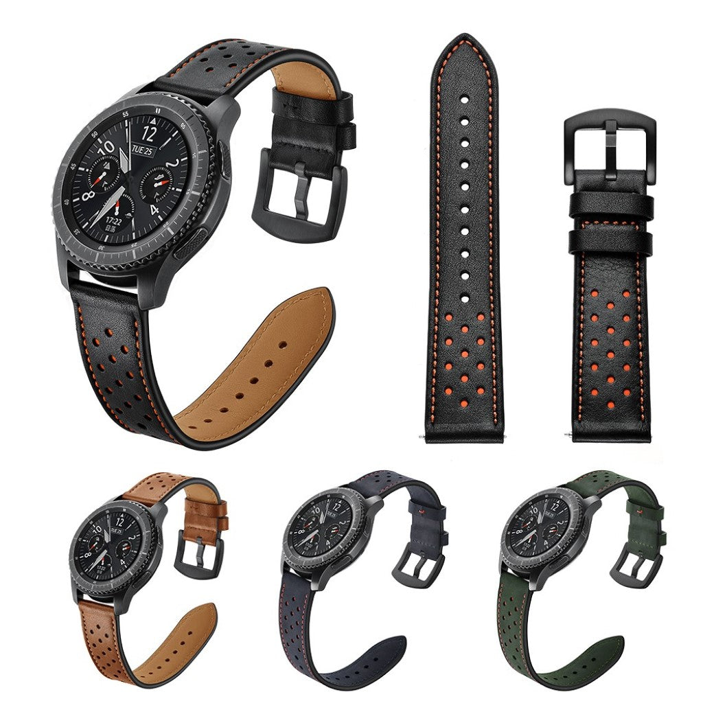  Samsung Gear S3 / Samsung Gear S3 Frontier Ægte læder Rem - Sort#serie_1